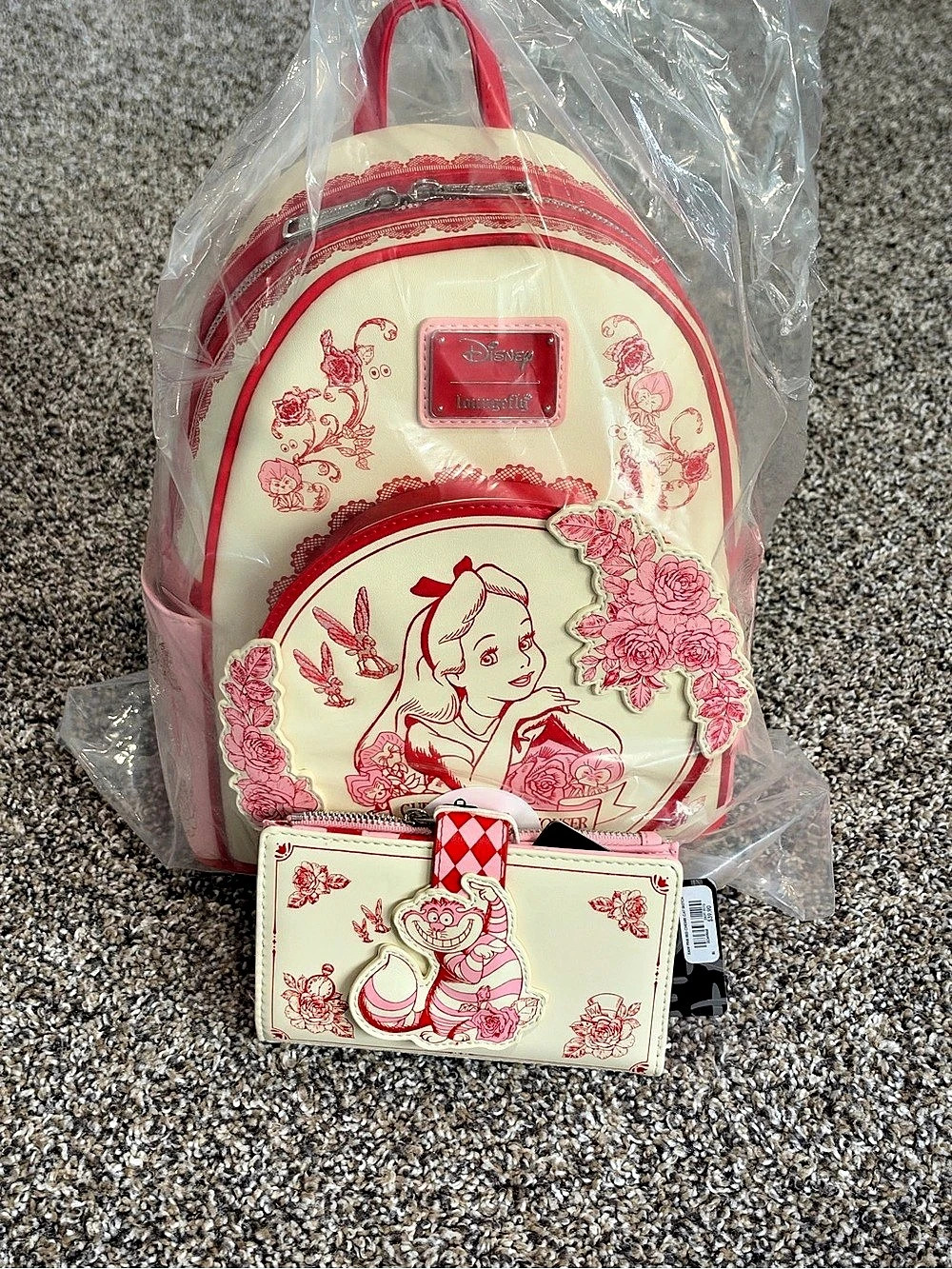 Disney Alice and Wonderland Backpack & Wallet NWT